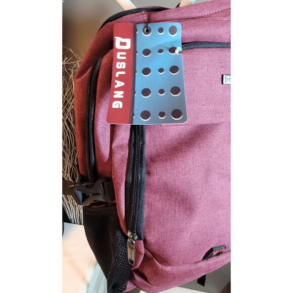 Duslang Backpack Laptop Bag USB Port Anti Theft Multi Pocket Rose Comfort Strap - Picture 2 of 9